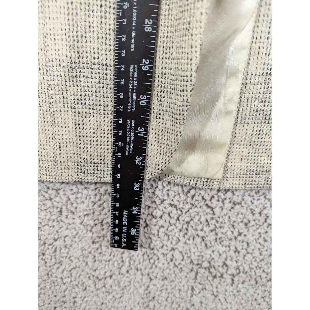 Vtg Gordon Thomas Mens Blazer White/Black 100% Silk Sz L (42) Pit-T-Pit 21